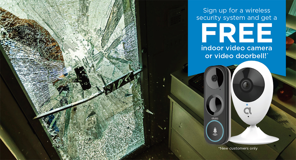 Sign up for a wireless security system and get a FREE indoor video camera or video doorbell! (New Customers Only)