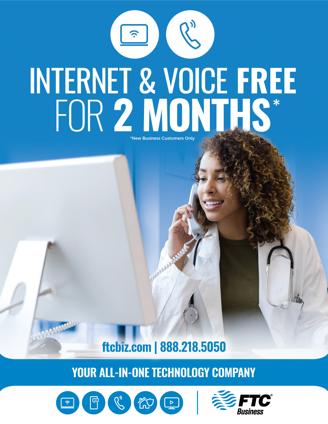 Internet & Voice FREE for 2 months* (*New Business Customers Only)